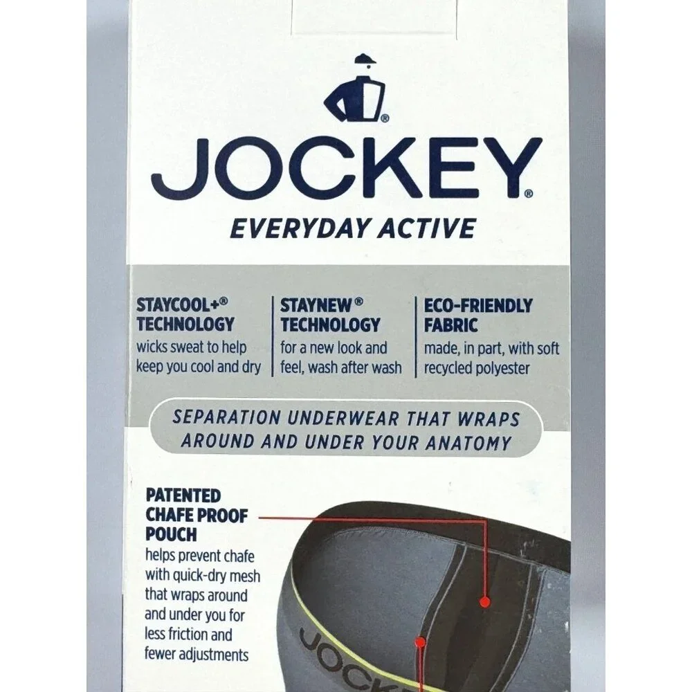 Jockey Mens Underwear Everyday Active Long-Leg Boxer Briefs 4 Pack Medium